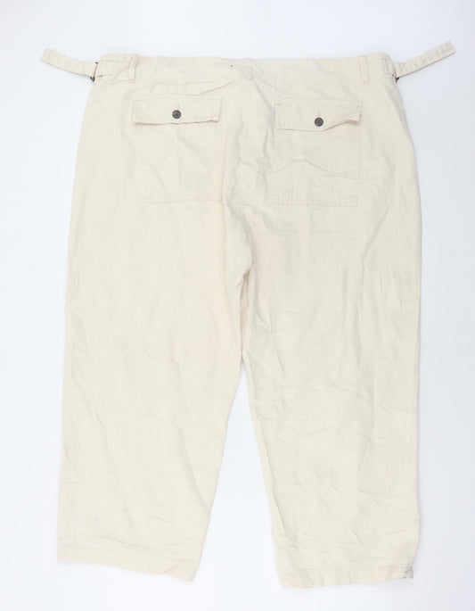 Womens UK Size 42 in Marks and Spencer Regular Fit Cropped Ivory Jeans