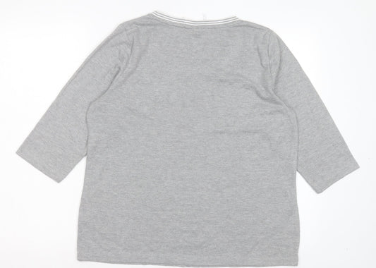 Womens UK Size M Bonmarché Grey Basic T-Shirt