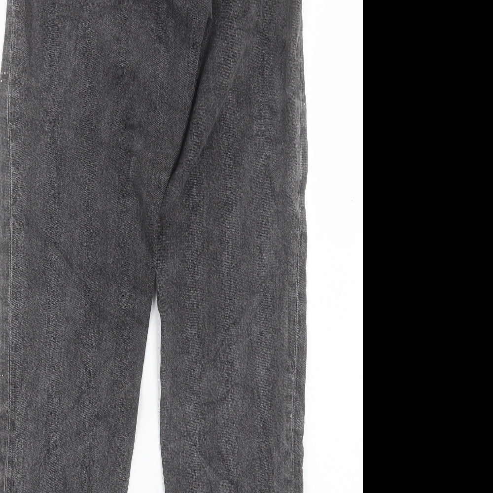 Womens UK Size 25 in H&M Regular Fit Boyfriend Grey Jeans