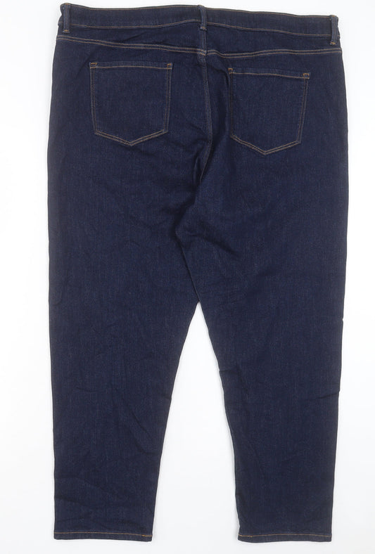 Womens UK Size 22 Marks and Spencer Regular Fit Straight Blue Jeans