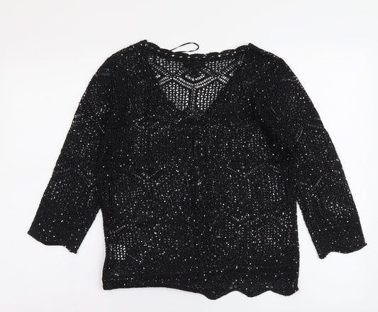 Womens UK Size S Casamia Black Basic Blouse