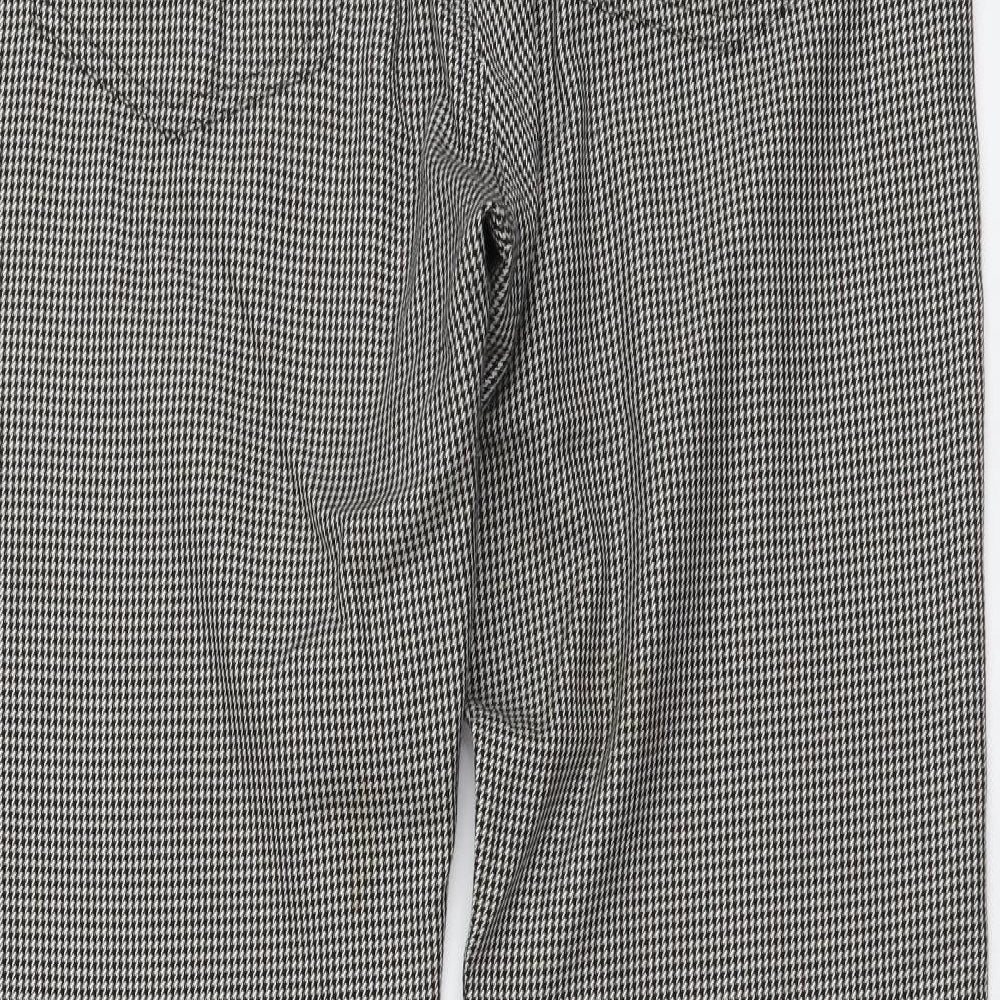 Peter Werth Mens Beige Geometric Polyester Trousers Size 34 in L32 in Regular Button