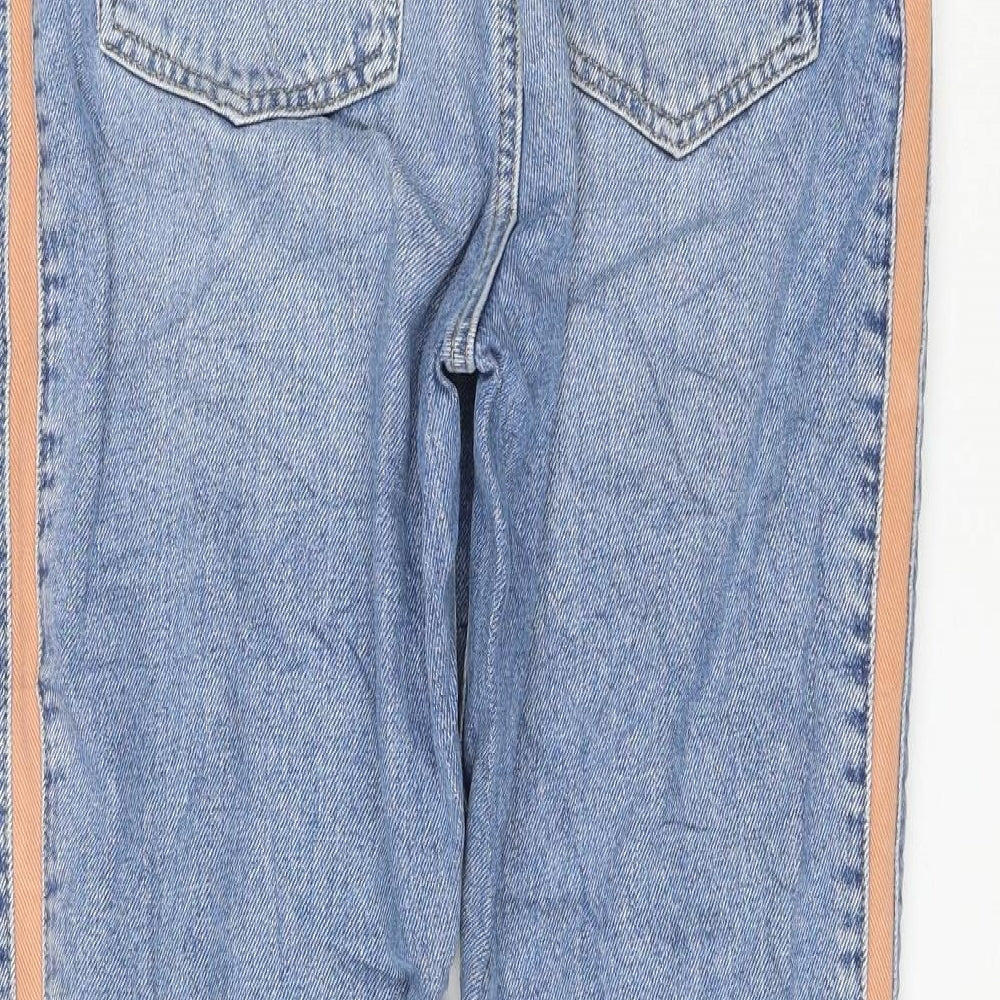 River Island Womens Blue Cotton Straight Jeans Size 10 L27 in Regular Zip