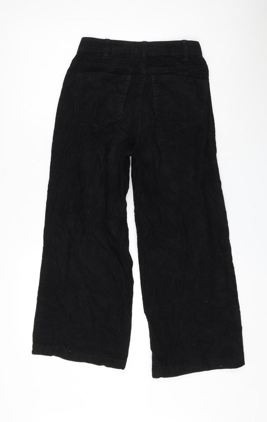 Primark Womens Black Cotton Trousers Size 4 L23 in Regular Zip