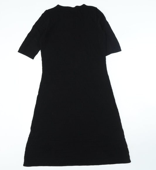 Per Una Womens Black Viscose A-Line Size 10 Round Neck Pullover