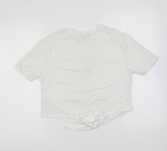 Womens UK Size S Wednesday's Girl White Basic T-Shirt
