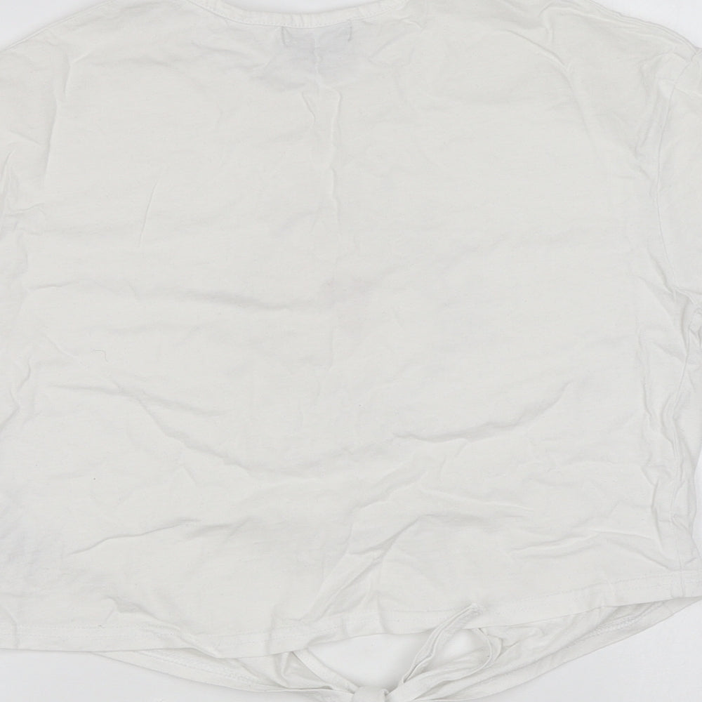 Womens UK Size S Wednesday's Girl White Basic T-Shirt