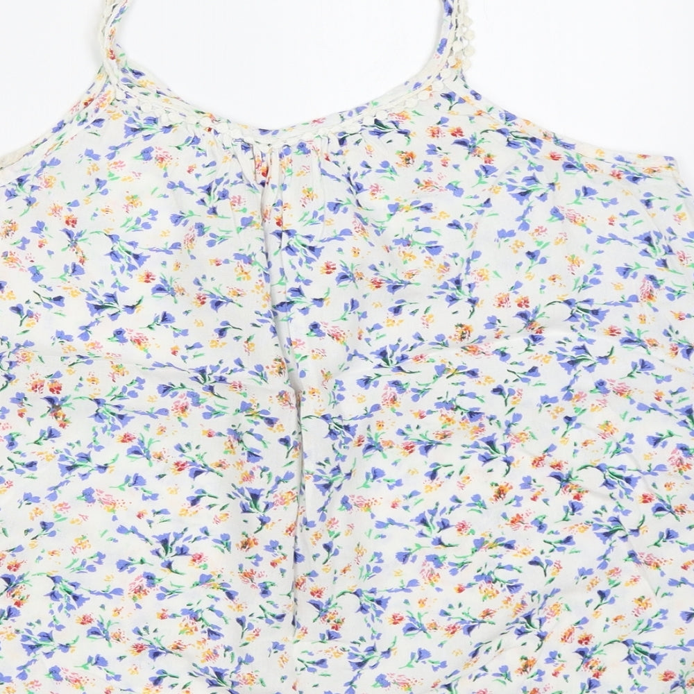 Womens UK Size 8 Peacocks Multicoloured Camisole Blouse
