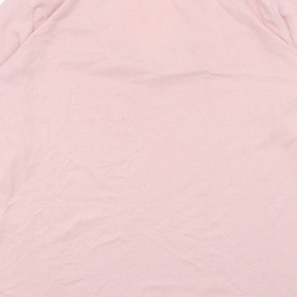 George Womens Pink V-Neck Polyester Pullover Jumper Size 8 - Heart