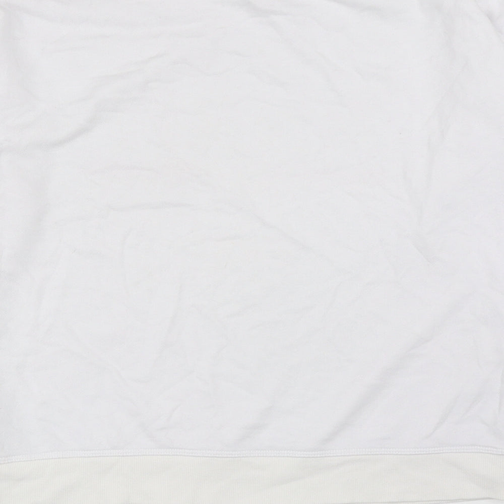 New Look Womens White Cotton Pullover Sweatshirt Size 10 Pullover - Manhattan