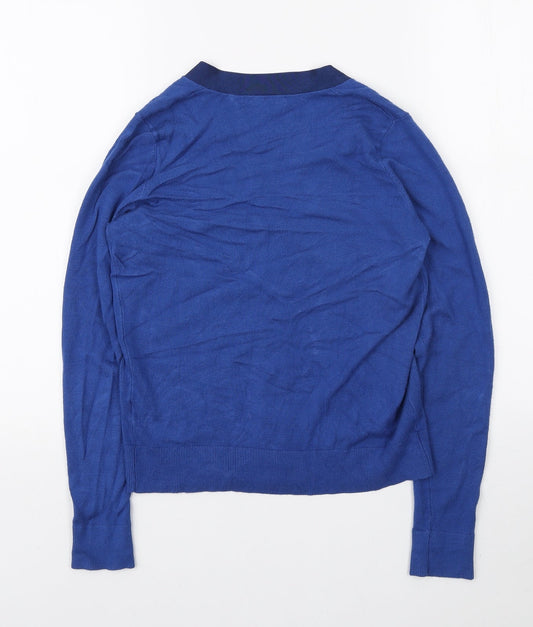 TU Womens Blue V-Neck Viscose Cardigan Jumper Size 8