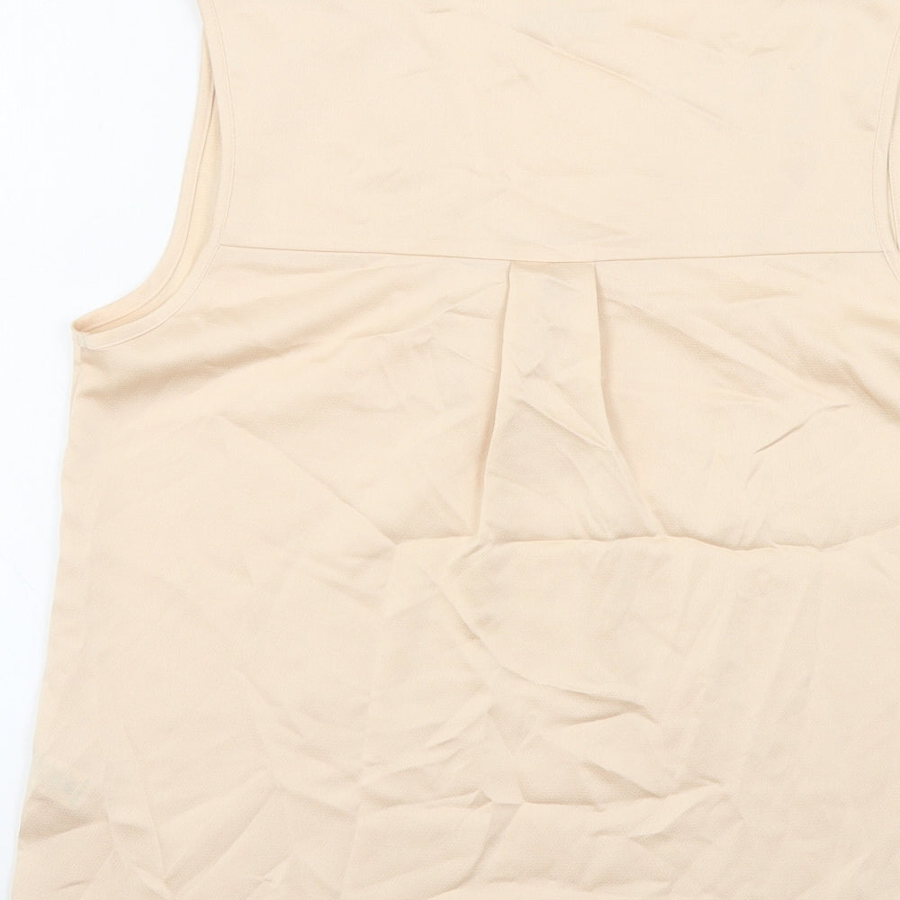 TU Womens Pink Polyester Basic Blouse Size 10 V-Neck