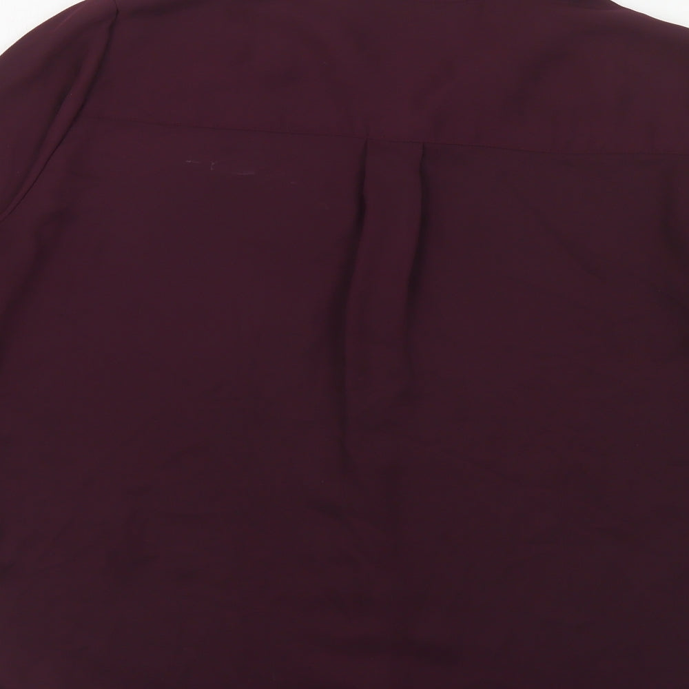 Womens UK Size 8 H&M Purple Basic Button-Up