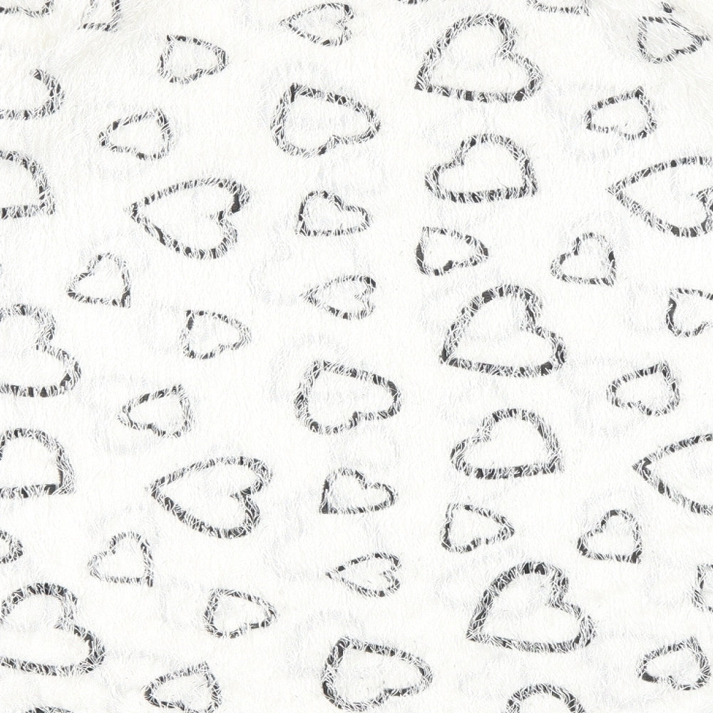 George Womens White Round Neck Geometric Polyester Pullover Jumper Size 10 - Hearts pattern