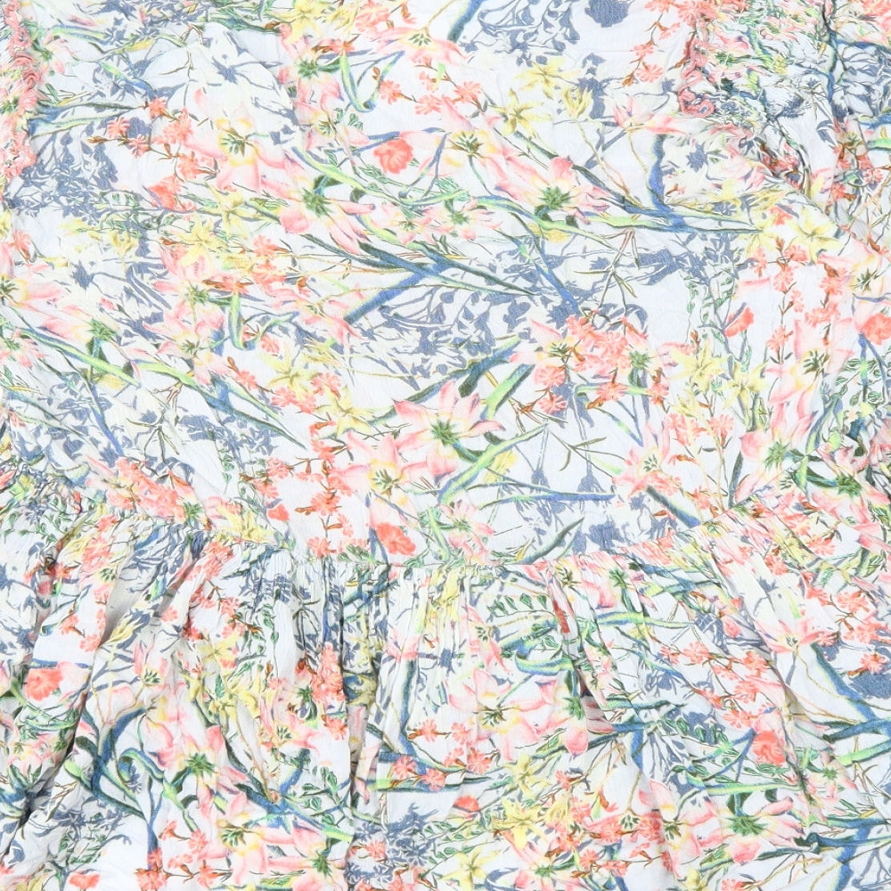 Womens UK Size S Cerulean Multicoloured Basic Blouse