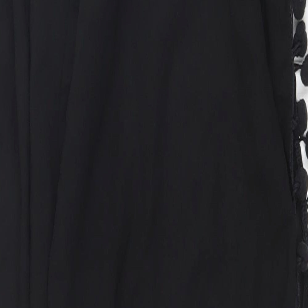 Womens UK Size S Boohoo Regular Fit Harem Black Trousers