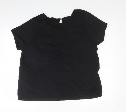 Originals Womens Black Polyester Basic T-Shirt Size 20 Round Neck