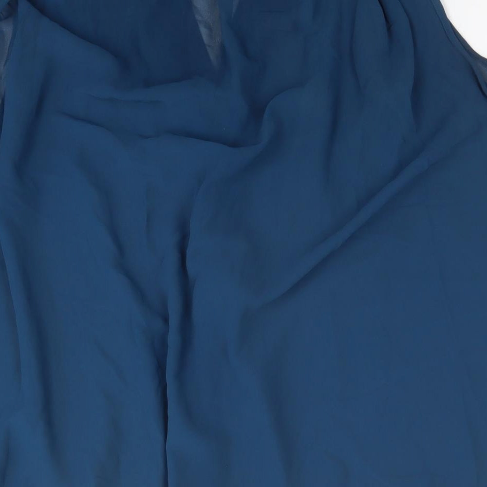 Womens UK Size L VILA Blue Basic Button-Up