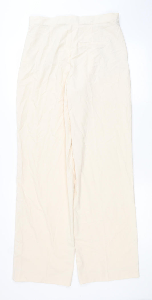 Womens UK Size M Pull&Bear Regular Fit Ivory Trousers
