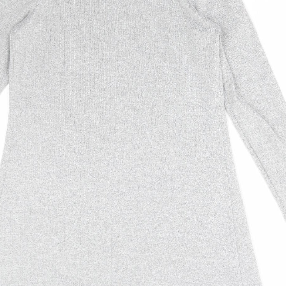 George Womens Grey Polyester Jumper Dress Size 8 Round Neck Pullover