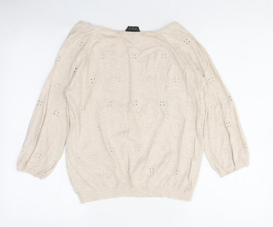 Womens UK Size 8 Topshop Beige Basic T-Shirt
