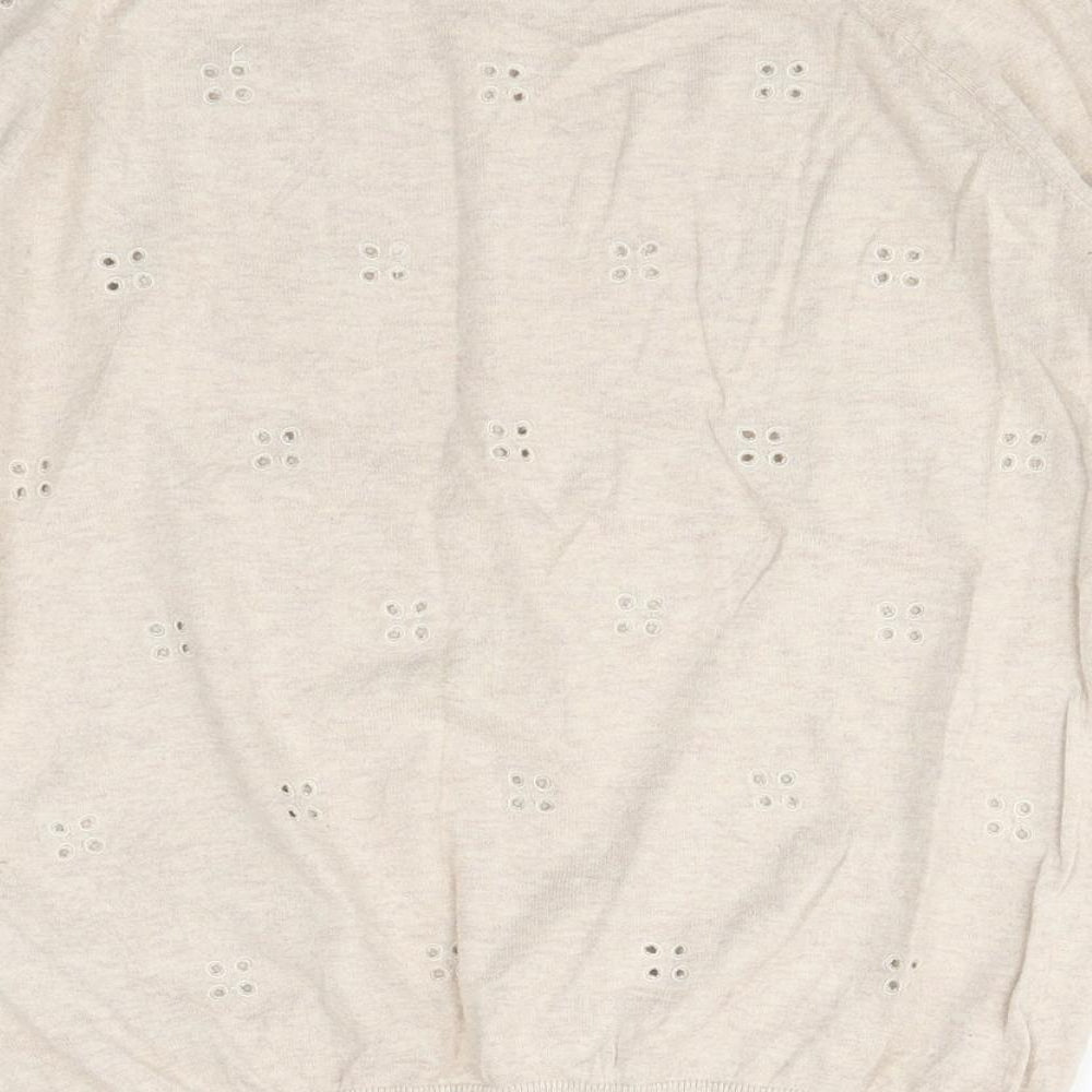 Womens UK Size 8 Topshop Beige Basic T-Shirt
