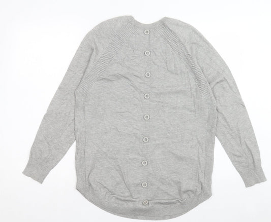 Womens UK Size S Mud Flowers Grey Pullover Jumper