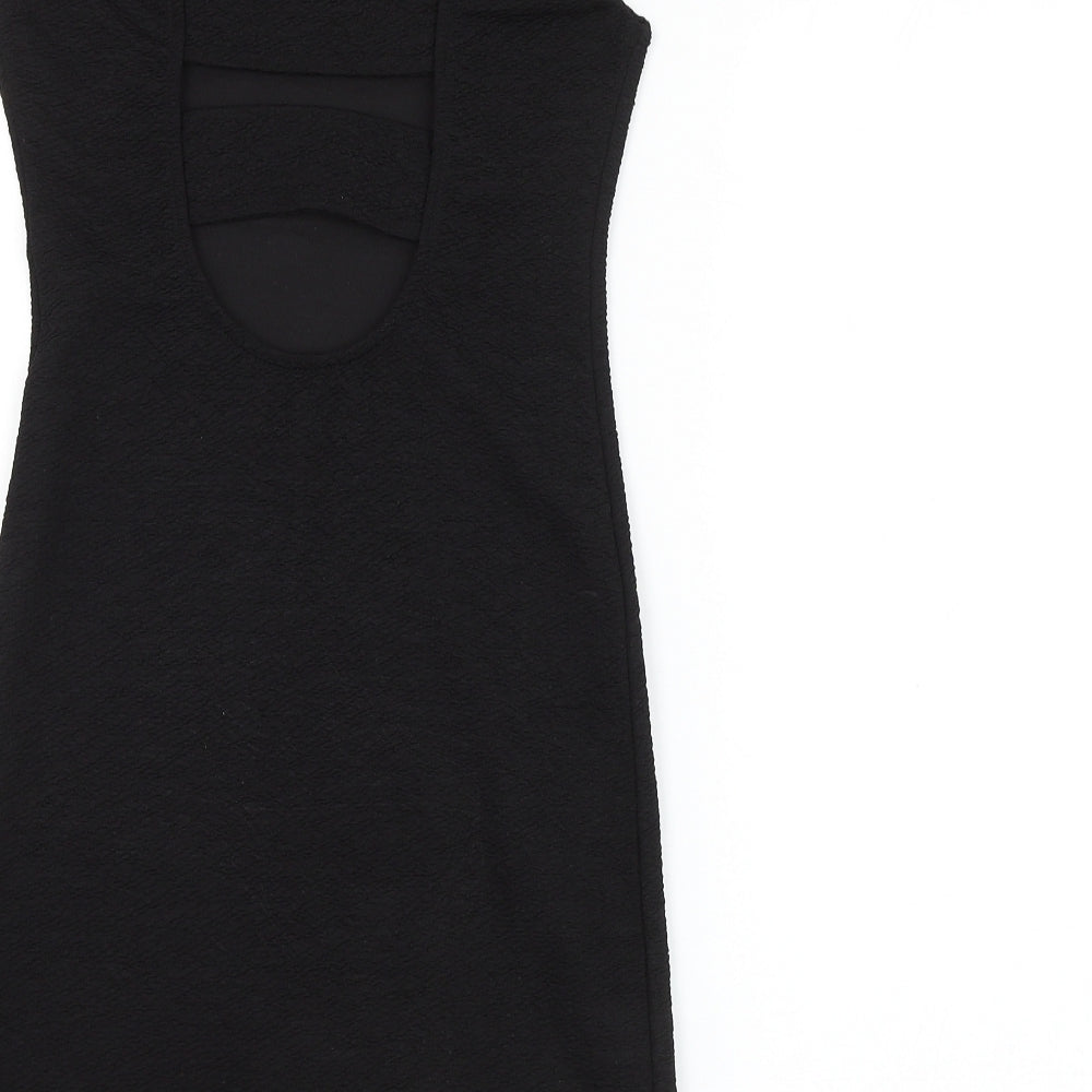 Pearl Womens Black Polyester Pencil Dress Size 10 Off the Shoulder Pullover