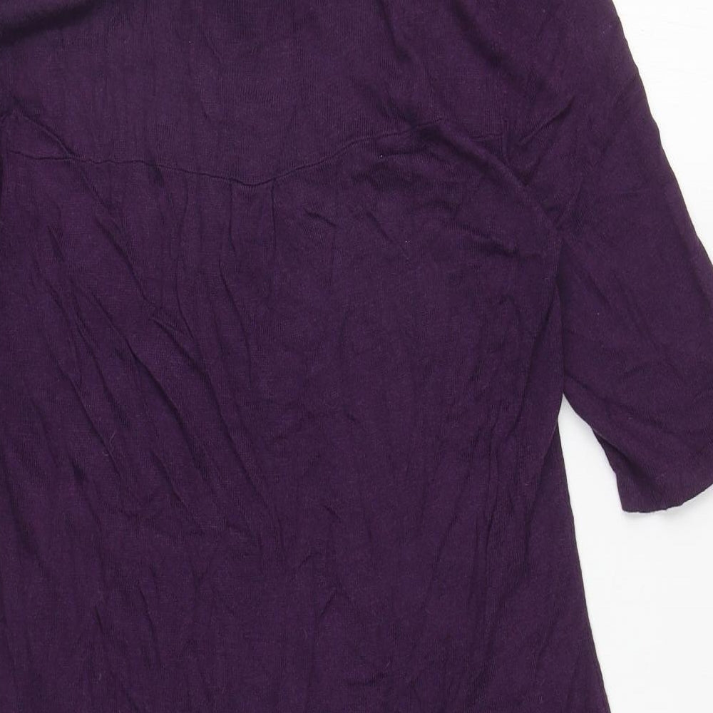 Kaliko Womens Purple Roll Neck Acrylic Tunic Jumper Size 14
