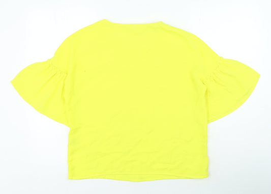 Womens UK Size S Stradivarius Yellow Basic Blouse