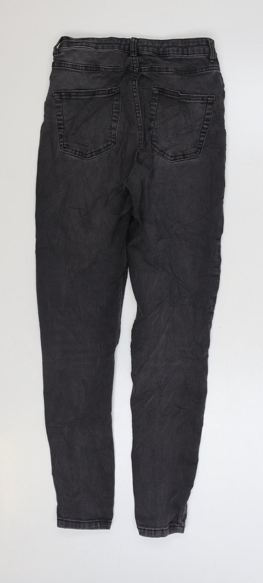 Denim & Co. Womens Black Cotton Straight Jeans Size 10 L27 in Regular Zip