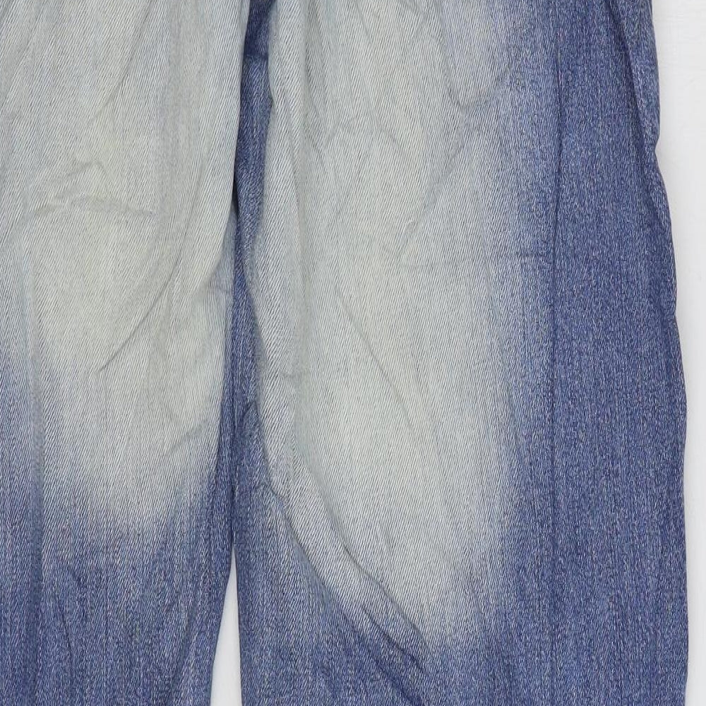 Denim & Co. Womens Blue Cotton Straight Jeans Size 38 in L34 in Regular Zip