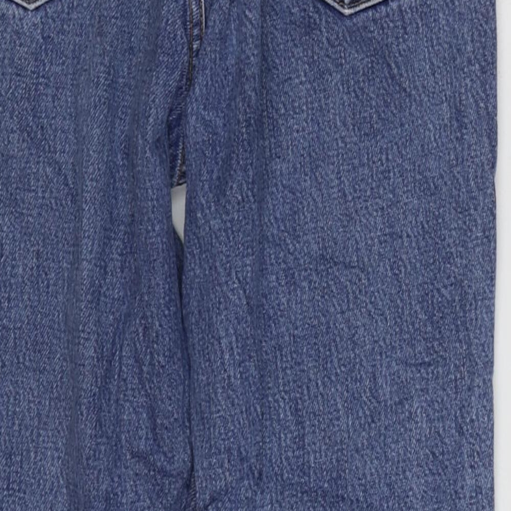 Topshop Womens Blue Cotton Mom Jeans Size 25 in L30 in Regular Zip