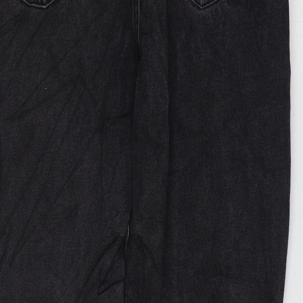 Denim & Co. Womens Black Cotton Straight Jeans Size 10 L27 in Regular Zip