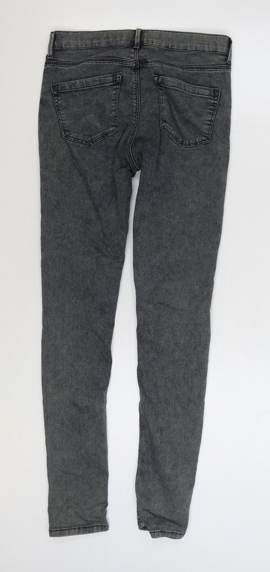 Topshop Womens Blue Cotton Skinny Jeans Size 28 in L30 in Regular Zip