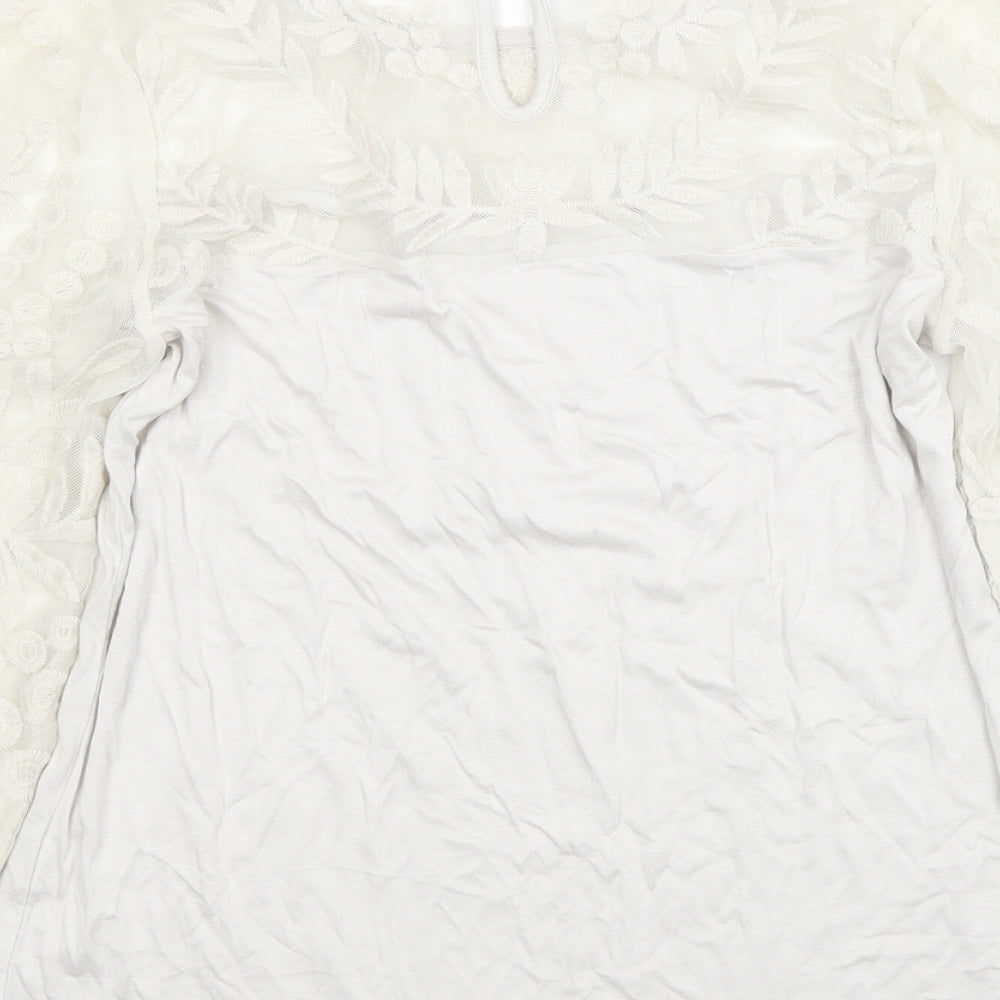 Womens UK Size 6 NEXT Ivory Jersey Blouse