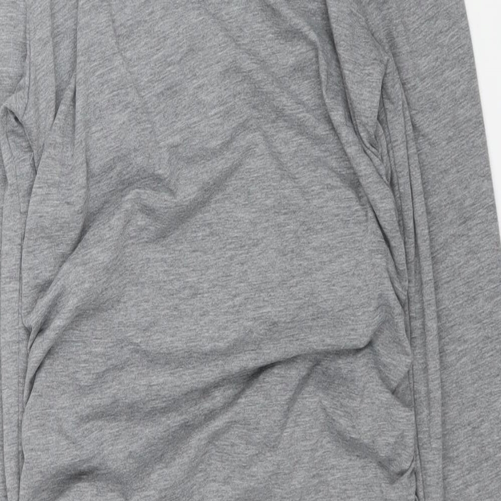 SheIn Womens Grey Polyester Bodycon Size L V-Neck Pullover