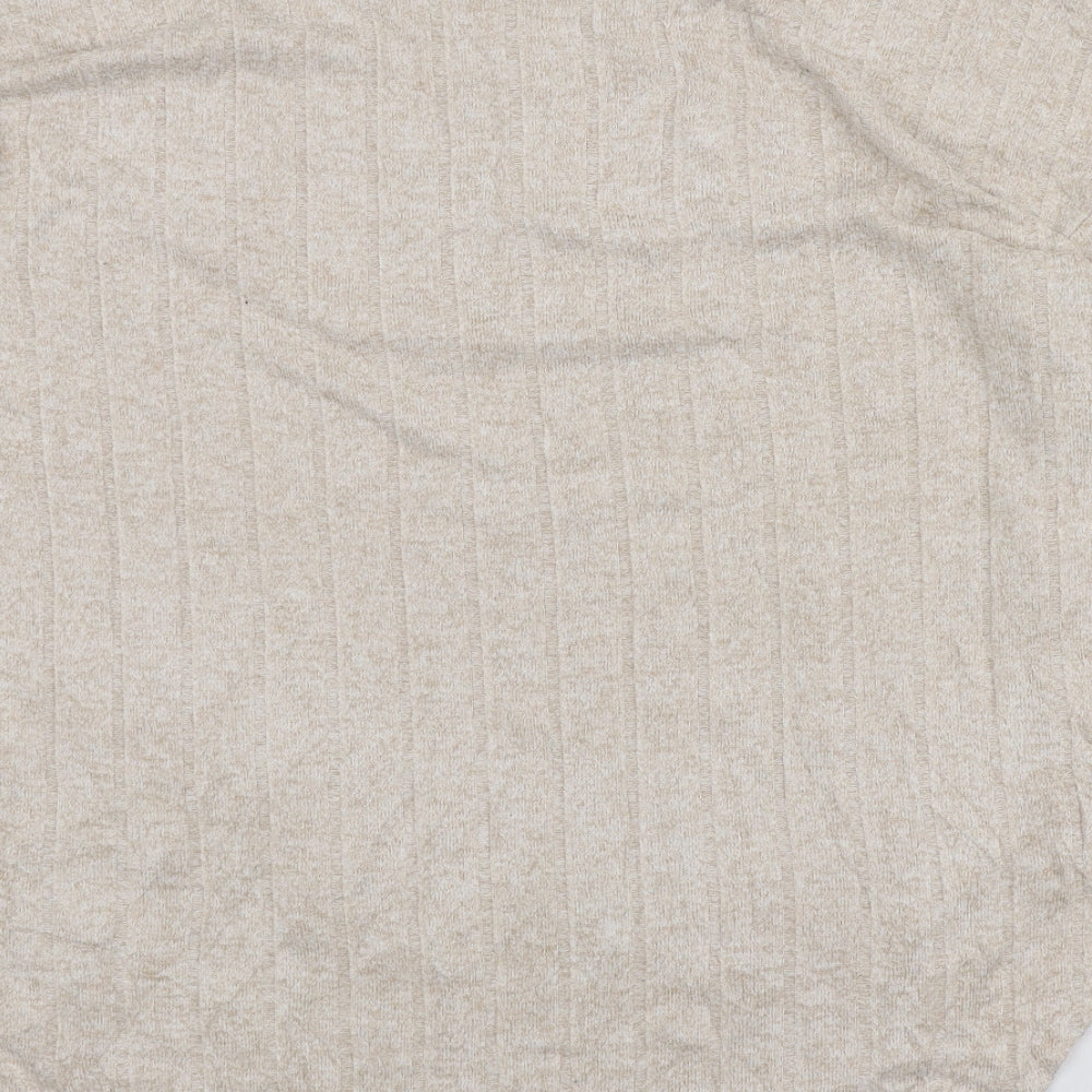 Primark Womens Beige Round Neck Viscose Pullover Jumper Size M