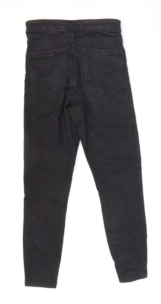 Denim & Co. Womens Black Cotton Skinny Jeans Size 10 L27 in Regular Button