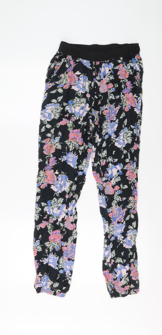 Select Womens Multicoloured Floral Polyester Harem Trousers Size 8 L28 in Regular