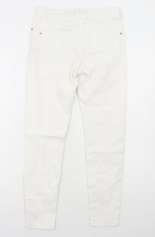 Womens UK Size 8 Marks and Spencer Regular Fit Skinny White Jeans