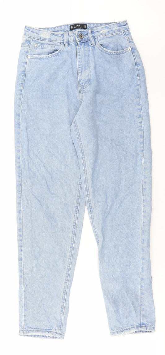 Womens UK Size 28 in Missguided Regular Fit Mom Blue Jeans