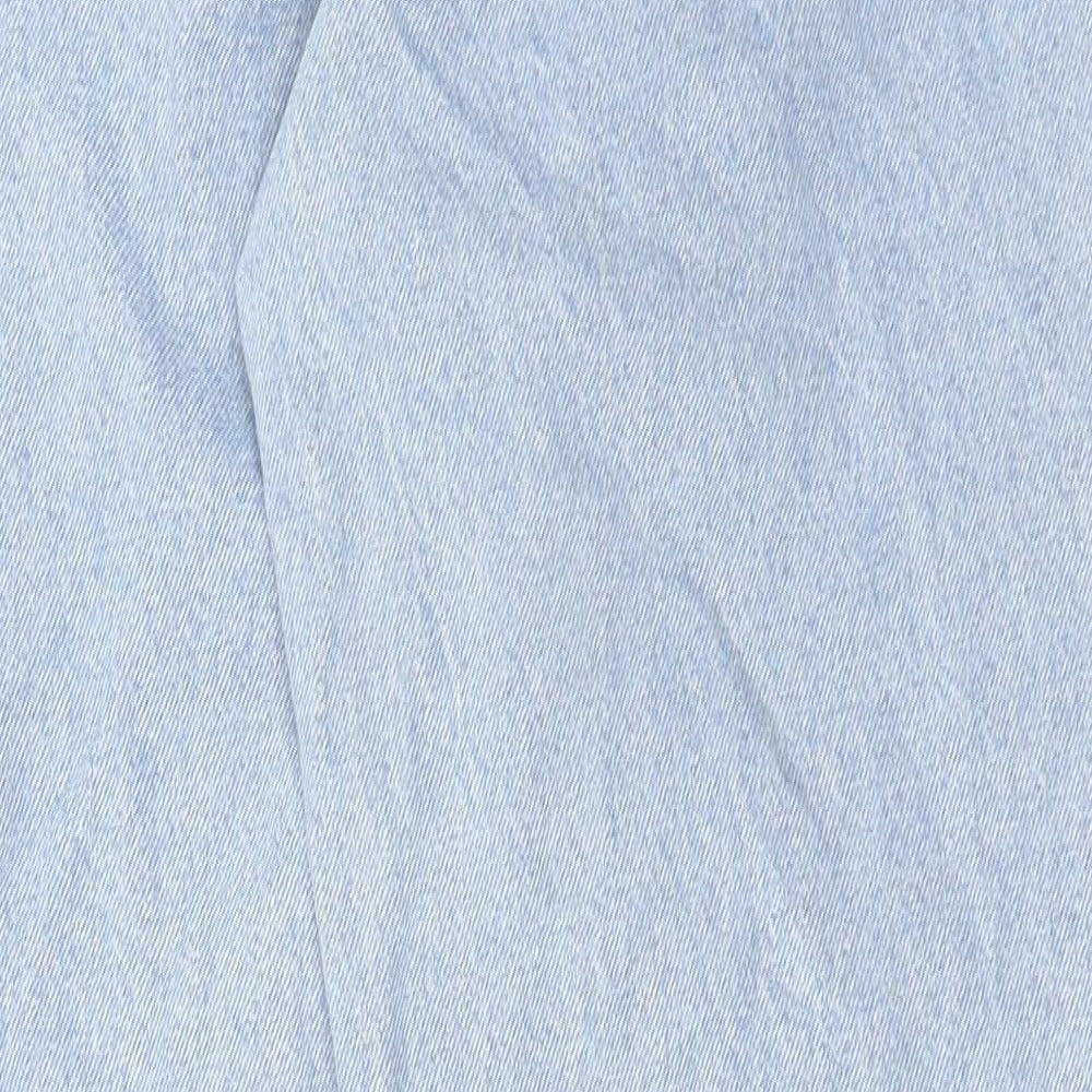 Missguided Womens Blue Cotton Mom Jeans Size 28 in L29 in Regular Button