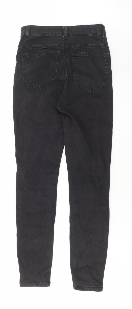 Denim & Co. Womens Black Cotton Skinny Jeans Size 8 L29 in Regular Button