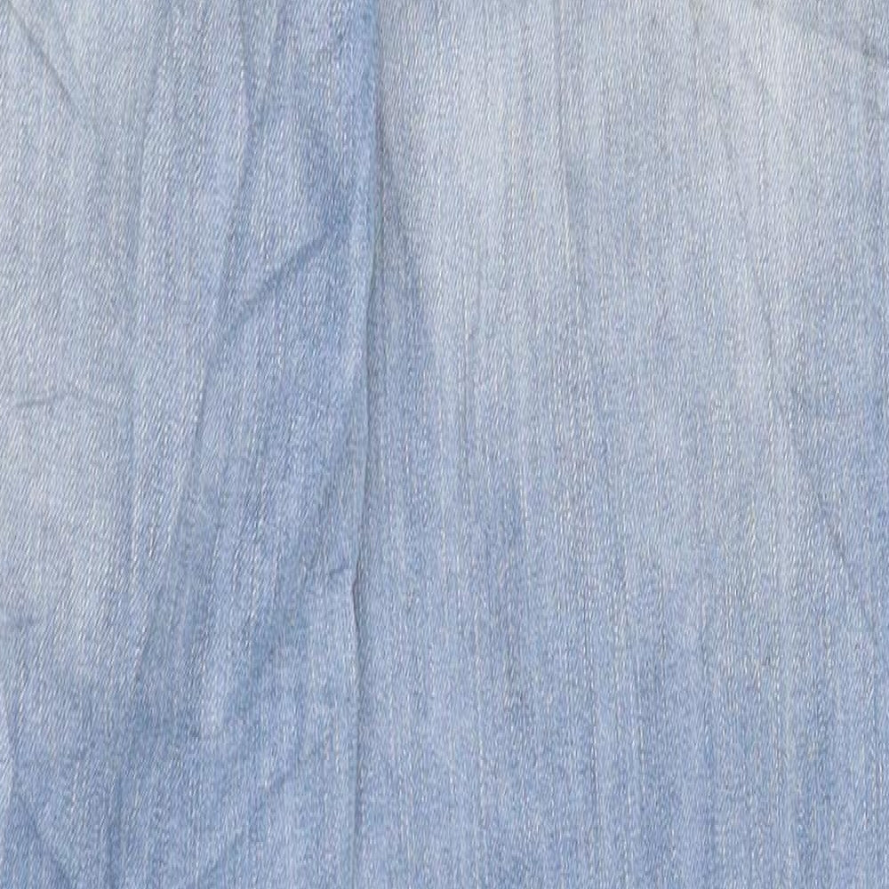 Primark Womens Blue Cotton Straight Jeans Size 28 in L30 in Regular Zip