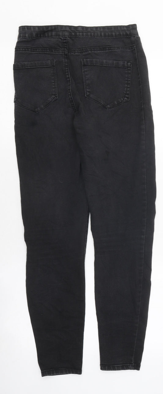Primark Womens Black 100% Cotton Skinny Jeans Size 8 L33 in Regular Button
