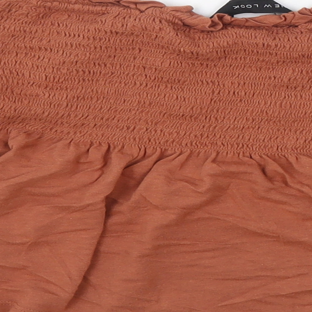 Womens UK Size 8 New Look Orange Cropped Blouse