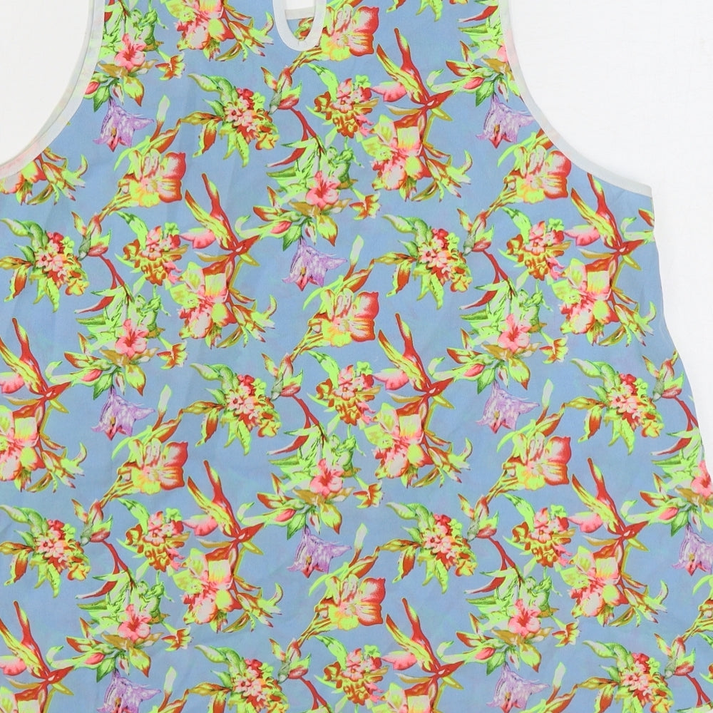 Glamorous Womens Multicoloured Floral Polyester Basic Tank Size 16 Round Neck