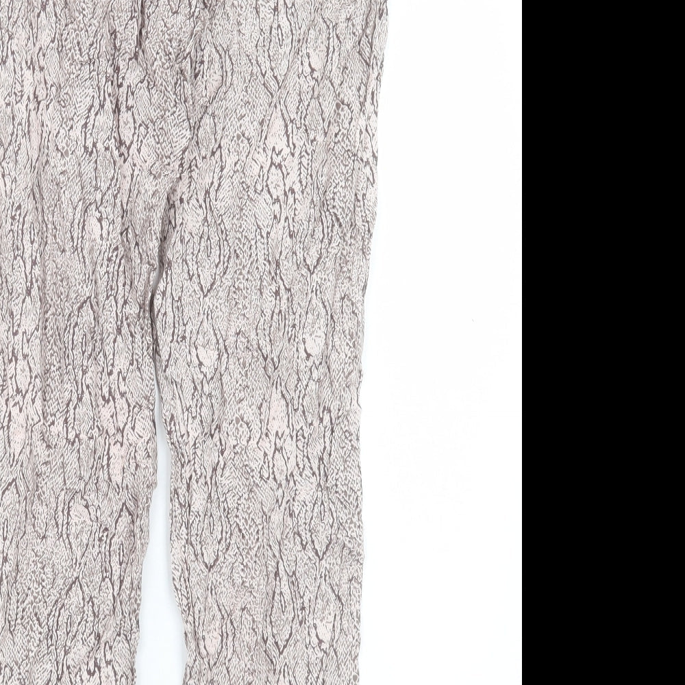 Primark Womens Animal Print Viscose Trousers Size 6 L26 in Regular Drawstring