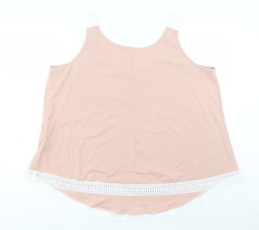 SheIn Womens Pink Polyester Basic Tank Size 3XL V-Neck